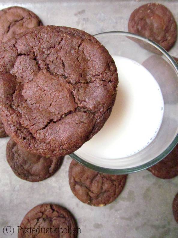 Nutella Stuffed Chocolate Cookies- chewy, brownie-like cookies stuffed with Nutella by Pixie Dust Kitchen